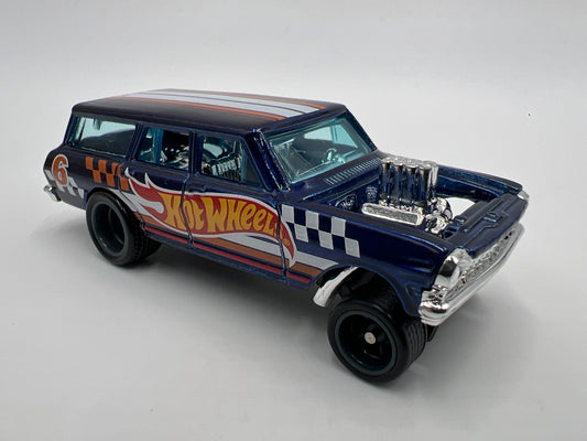 Hot Wheels 1/64 Super Treasure Hunt 64 Chevy Nova Gasser Blue Loose