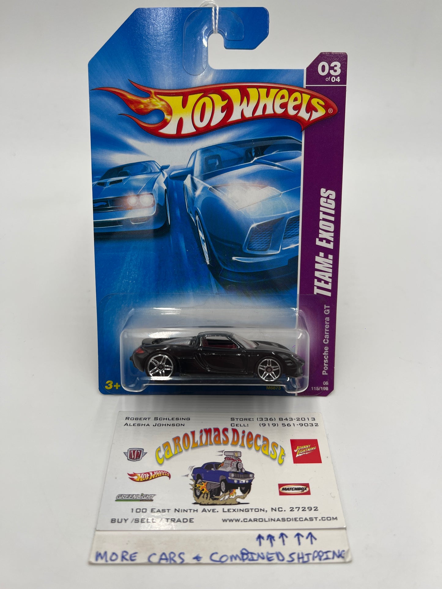 2008 Hot Wheels Team: Exotics #115 Porsche Carrera GT Black 100C