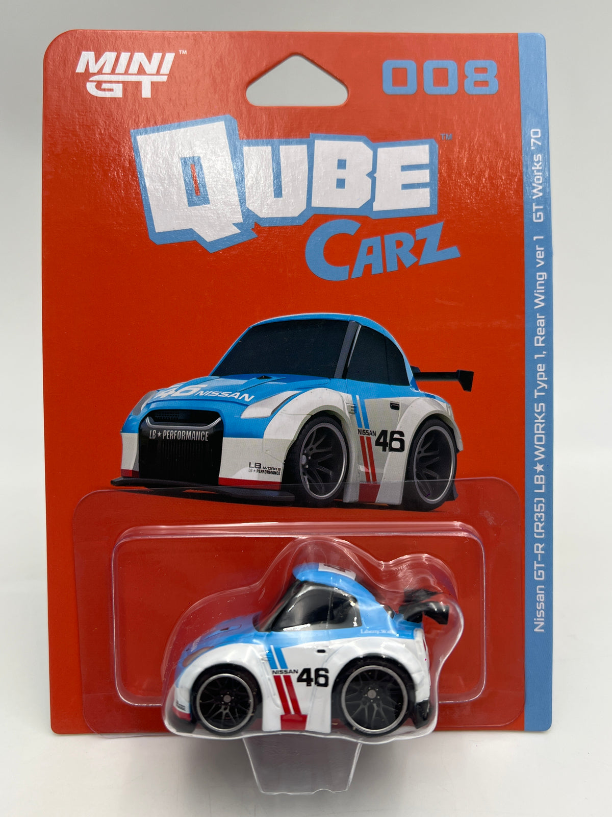 Mini GT Qube Carz Liberty Walk Series 2 #8 Nissan GT-R R35 LB Works Type 1 Rear Wing Ver 1