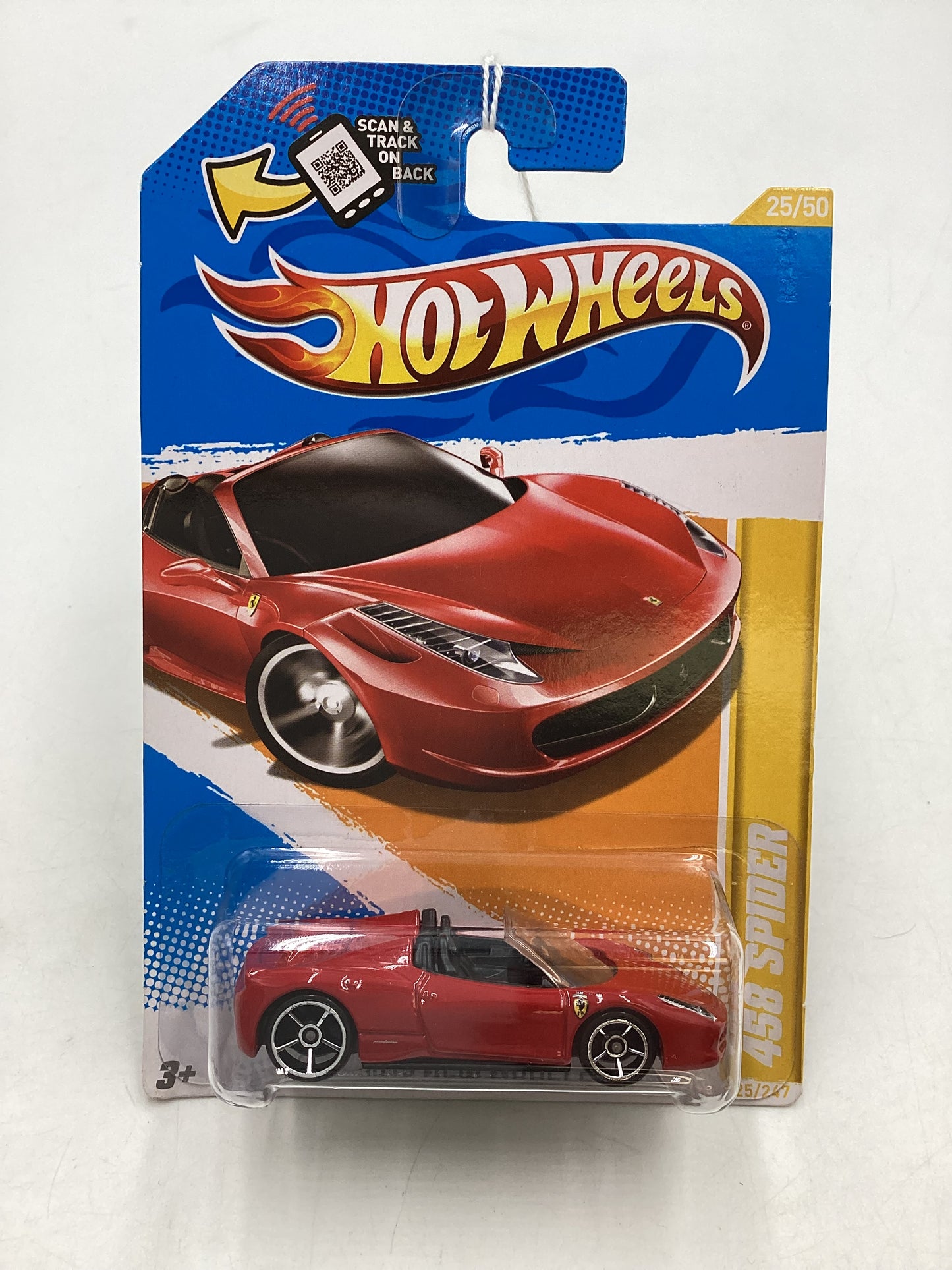 2012 Hot Wheels #025 Red Ferrari 458 Spider