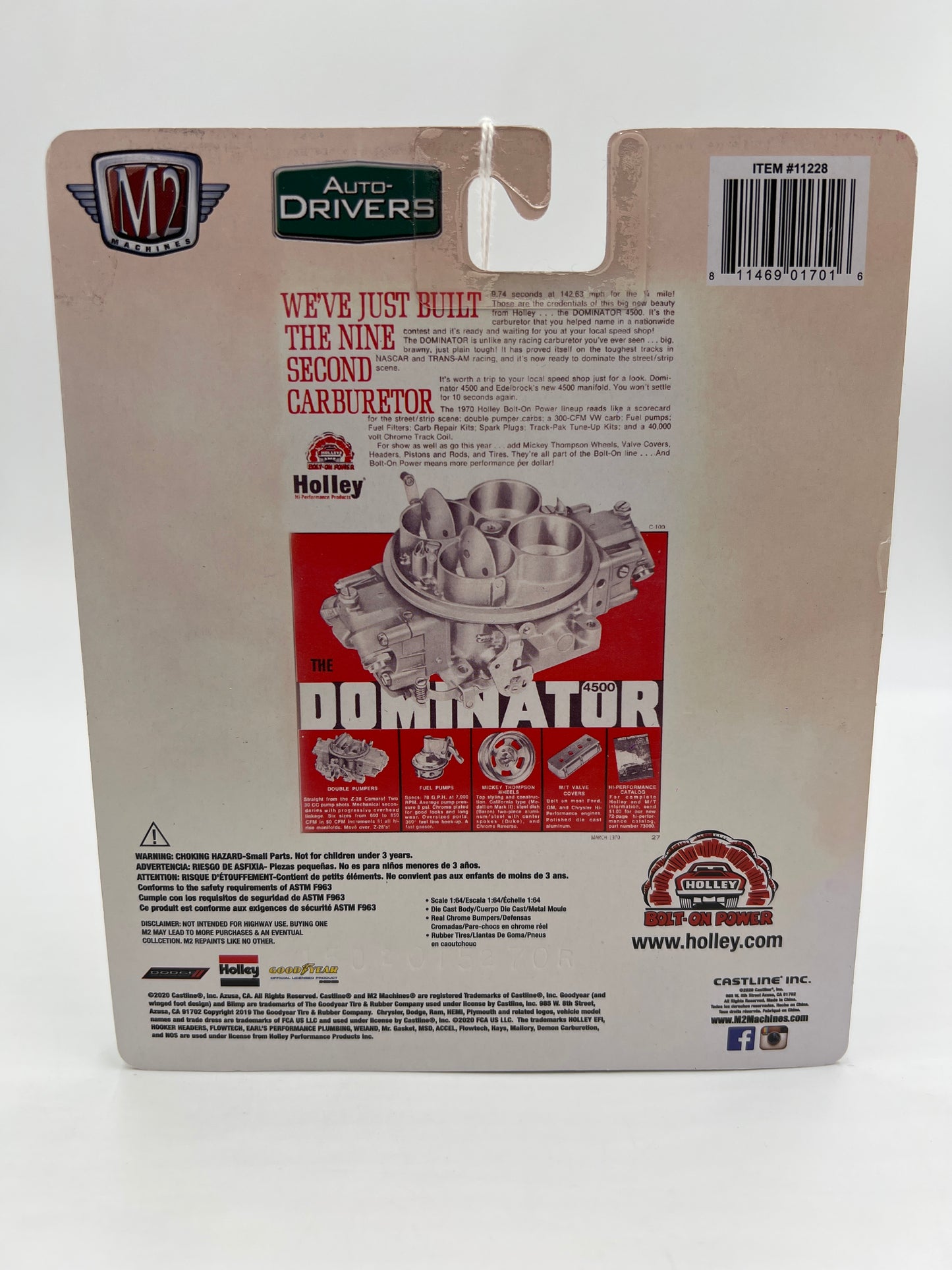 M2 Machines Auto-Drivers 1970 Dodge Charger Super Bee 440 White Holley R69 191E