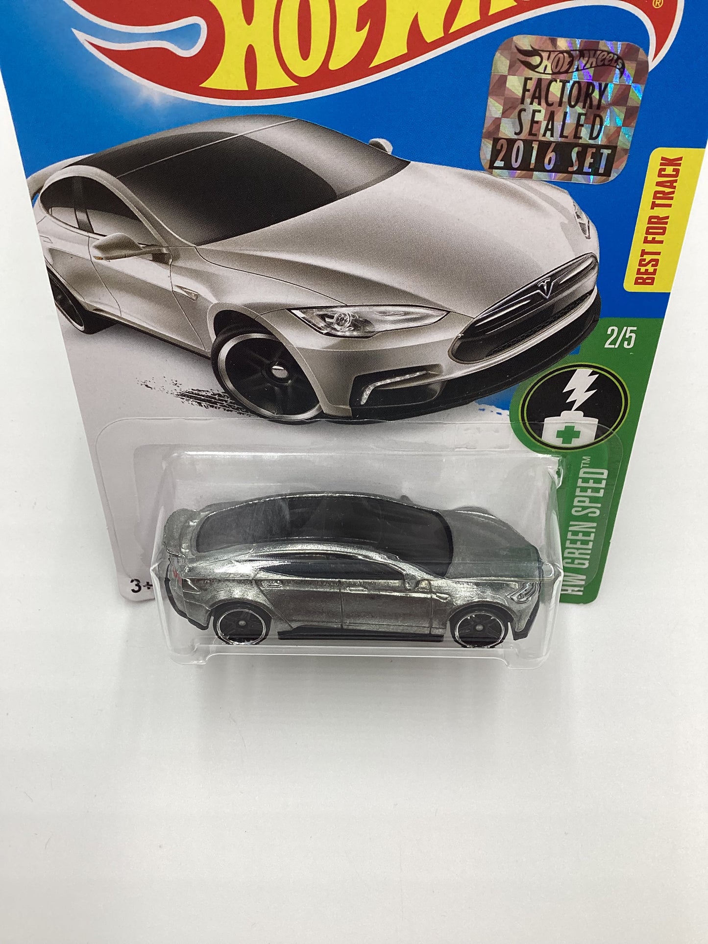 2016 Hot Wheels #242 Tesla Model S Factory Sealed Zamac Walmart Exclusive with protector