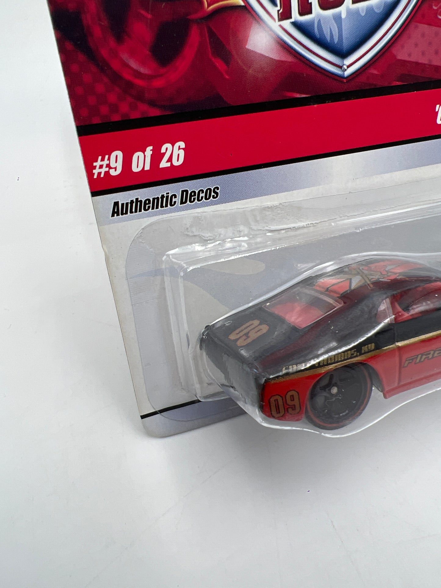 Hot Wheels Fire Rods #9 69 Mustang Red/Black W/Protector Bad/Cracked Blister