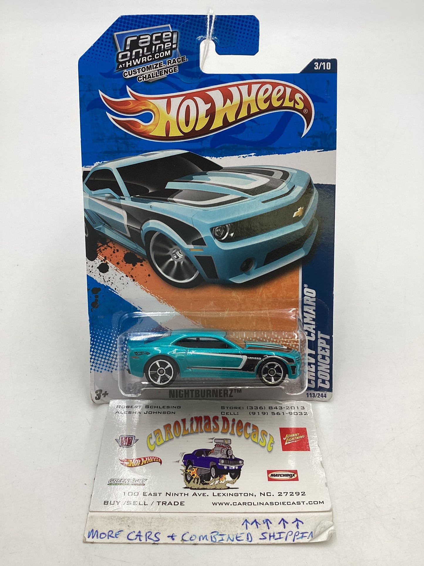 2011 Hot wheels #113Teal Camaro Convertible Concept 16G