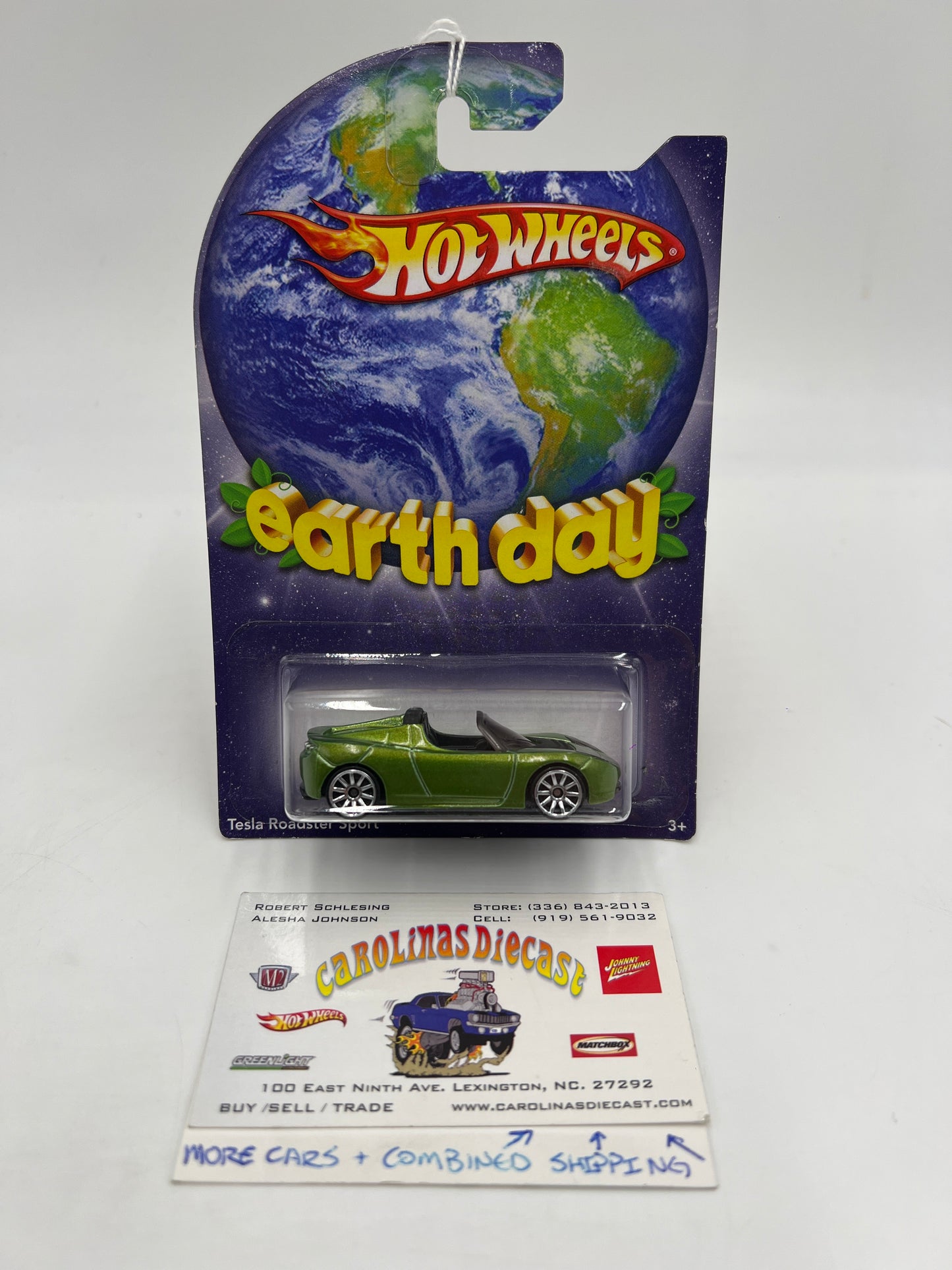 2010 Hot Wheels Earth Day Tesla Roadster Sport Green SR