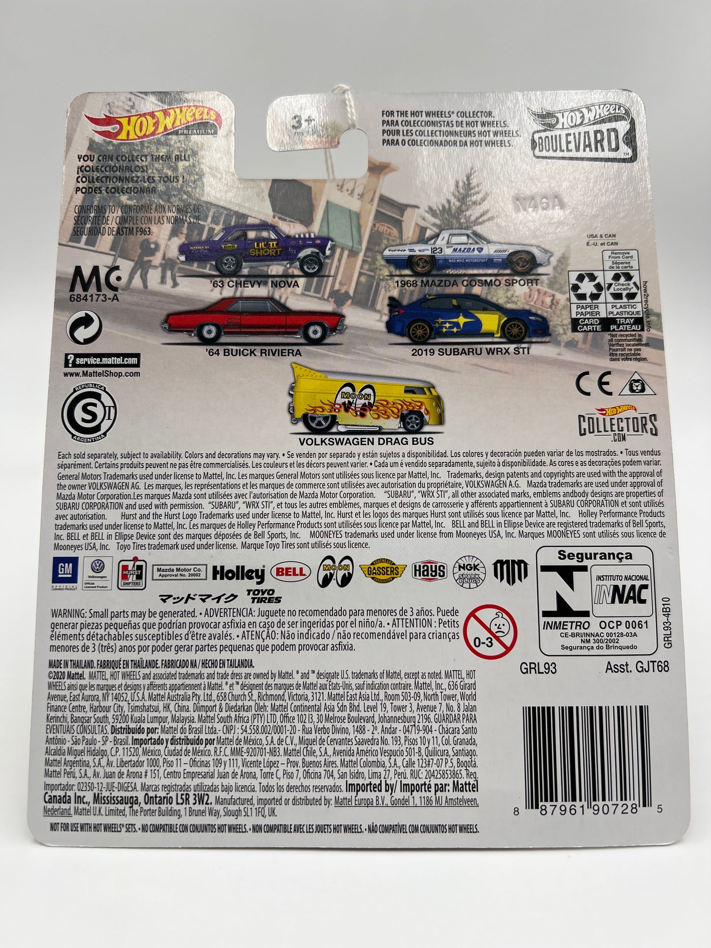 Hot Wheels Premium Boulevard #25 Volkswagen Drag Bus Mooneyes Yellow 262B
