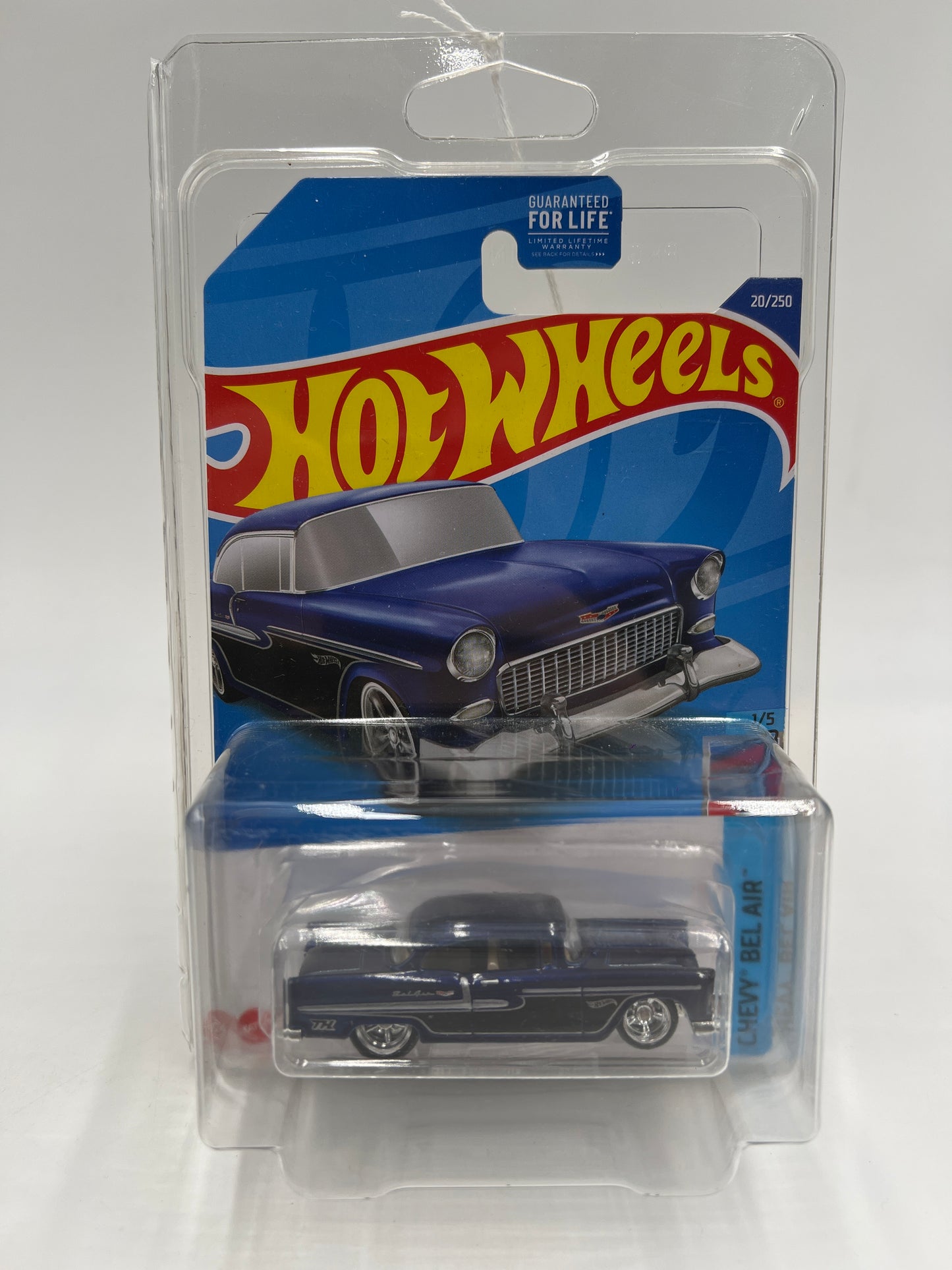 2022 Hot Wheels Super Treasure Hunt #20 55 Chevy Blue W/Protector Blister Not Perfect