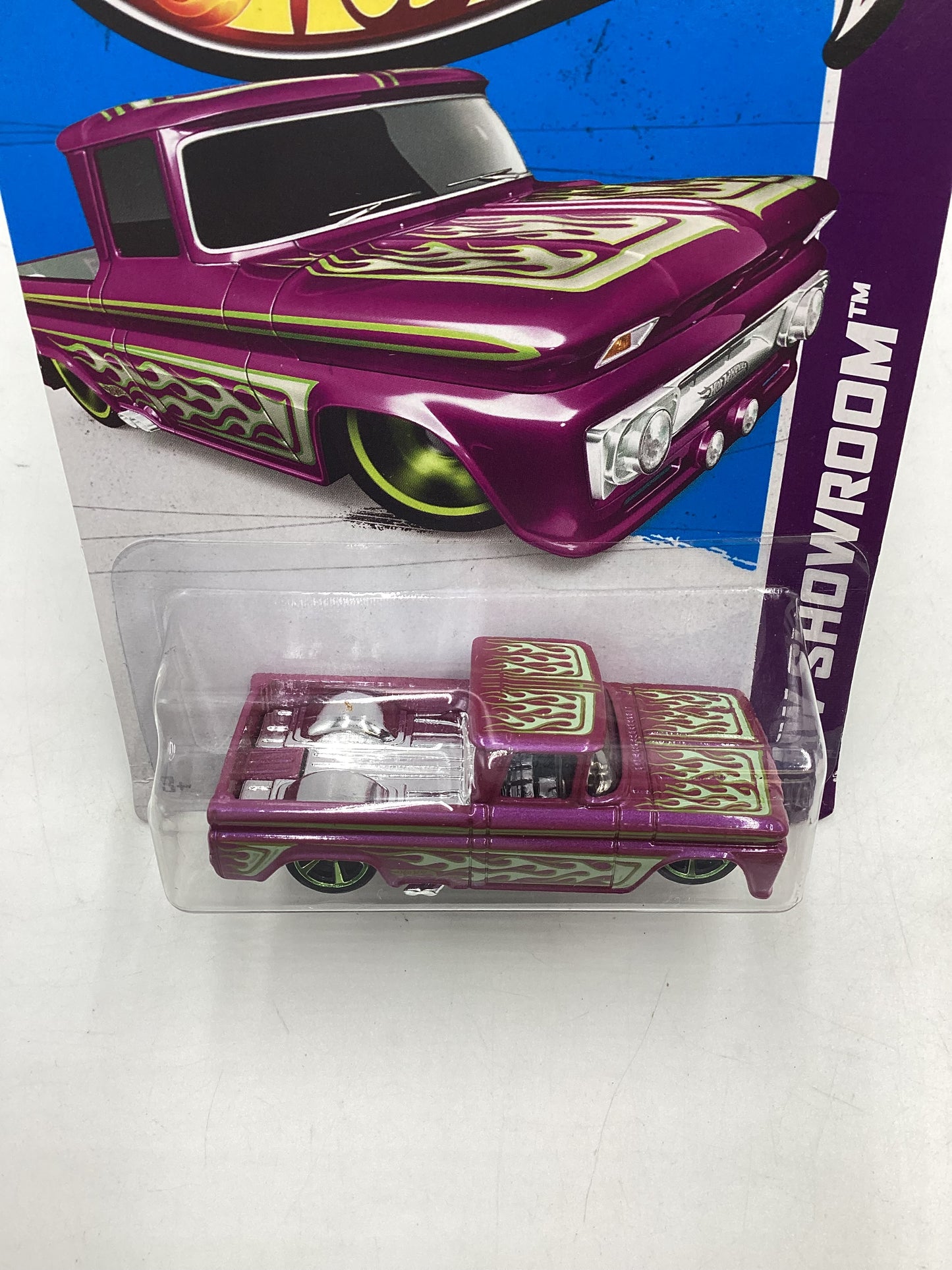 2013 HW Showroom #162 *Card Not Perfect* Custom 62 Chevy Purple (Intl Card) 17B