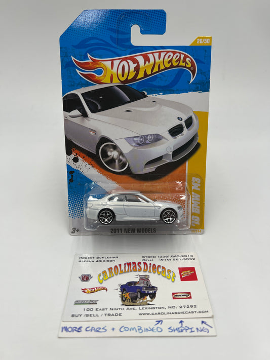 2011 Hot Wheels New Models #26 10 BMW M3 White W/Protector