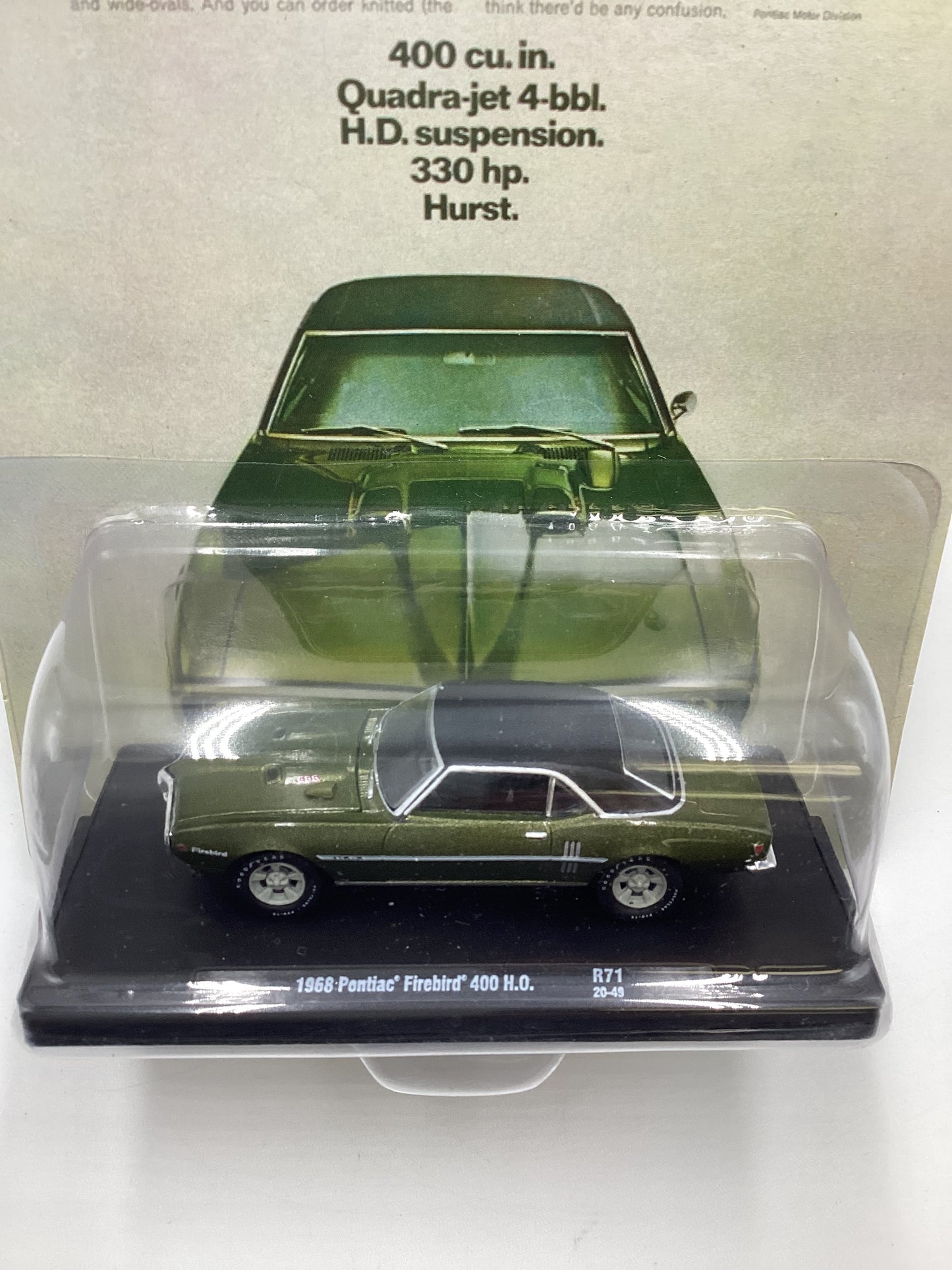 M2 Machines Auto Driver Pontiac 1968 Pontiac Firebird 400 H.O. Olive Green R71 191E