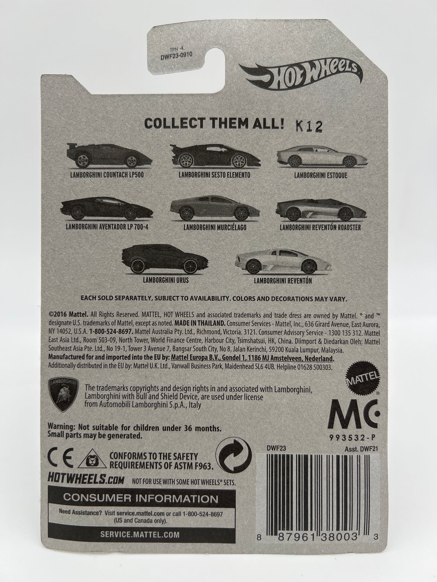 Hot Wheels Lamborghini Series #4 Lamborghini Reventon Roadster Silver 153E