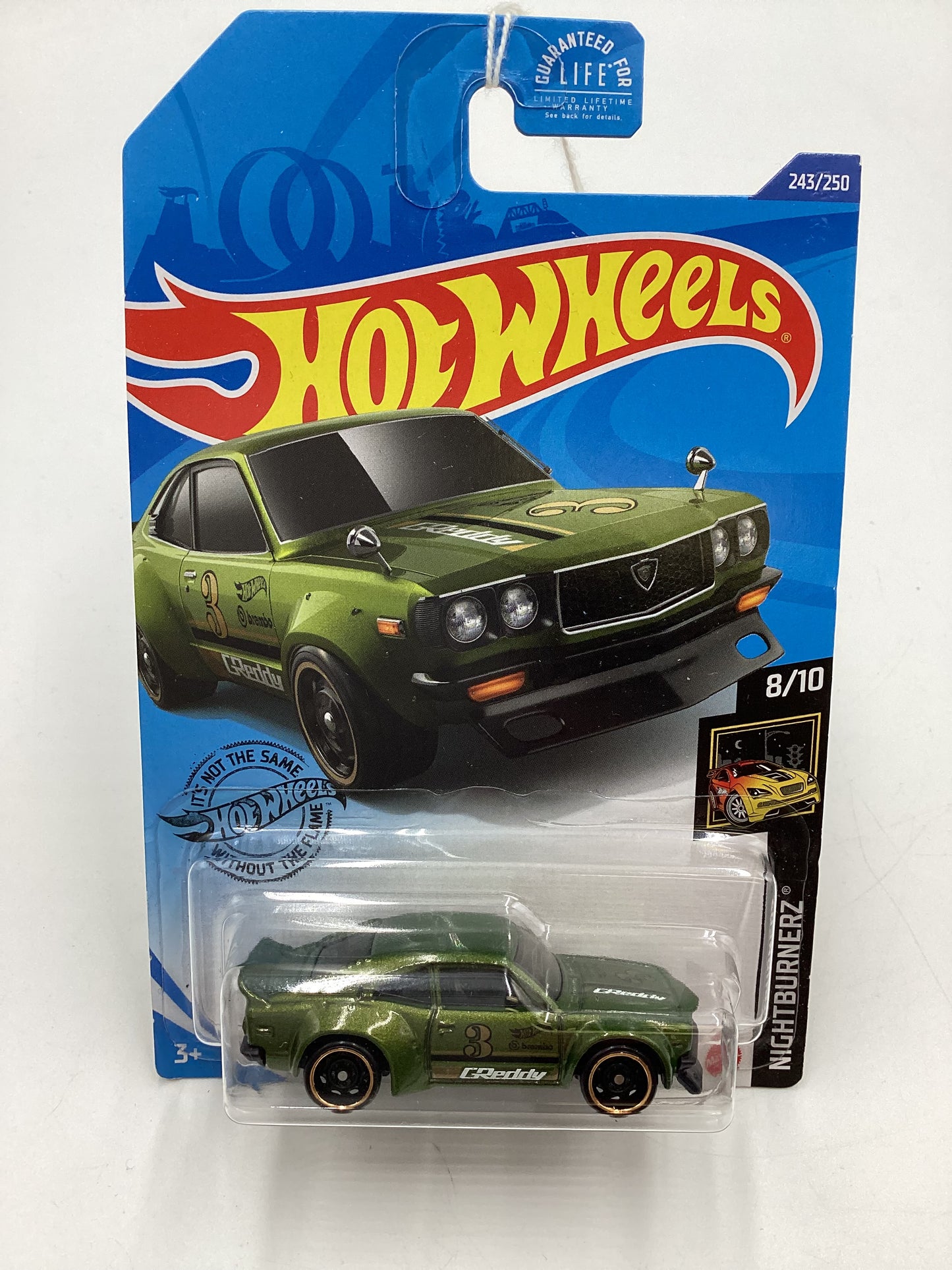 2020 Hot wheels Nightburnerz #243 91 Mazda RX-3 Green 87C