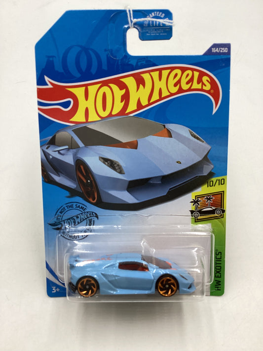 2020 Hot Wheels #164 Lamborghini Sesto Elemento Light Blue 102B