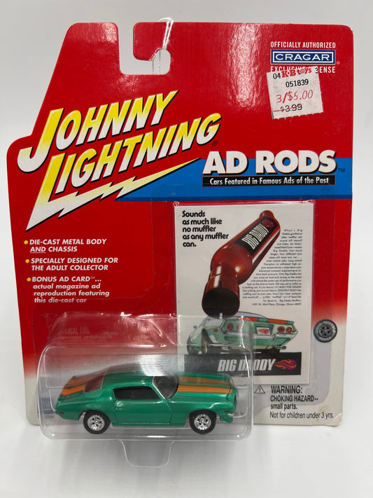 Johnny Lightning Ad Rods 1971 Chevy Camaro RS Green 227B