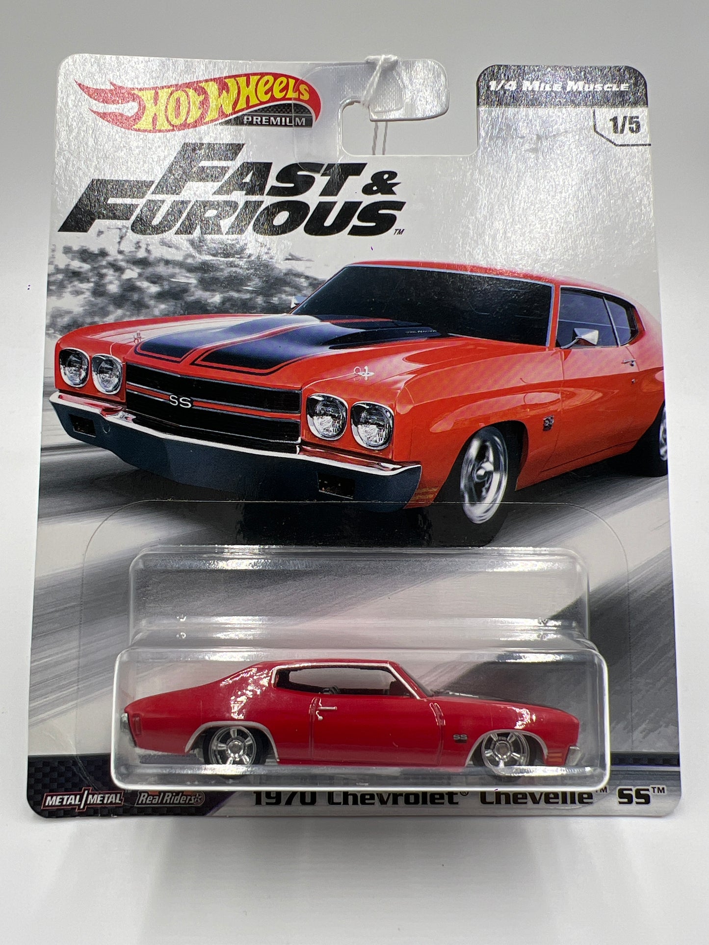 Hot Wheels Premium Fast & Furious #1 1/4 Mile Muscle 1970 Chevrolet Chevelle SS Red Card Not Perfect 251A
