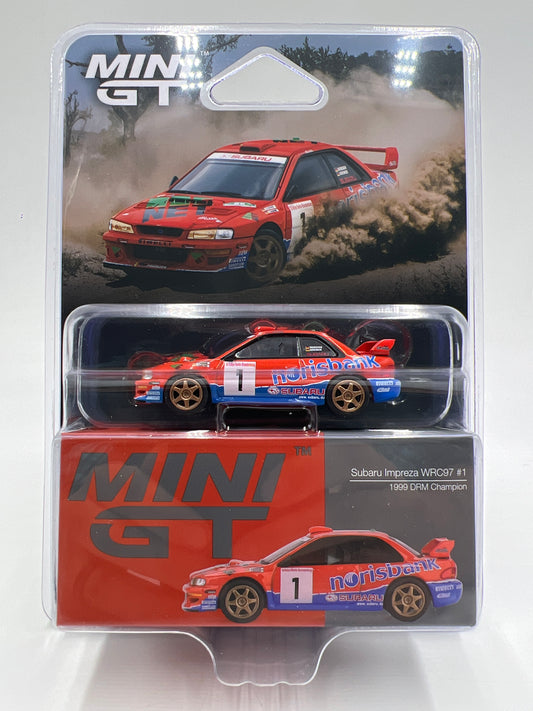 Mini GT #1140 Subaru Impreza WRC97 #1 1999 DRM Champion Orange/Blue 230D