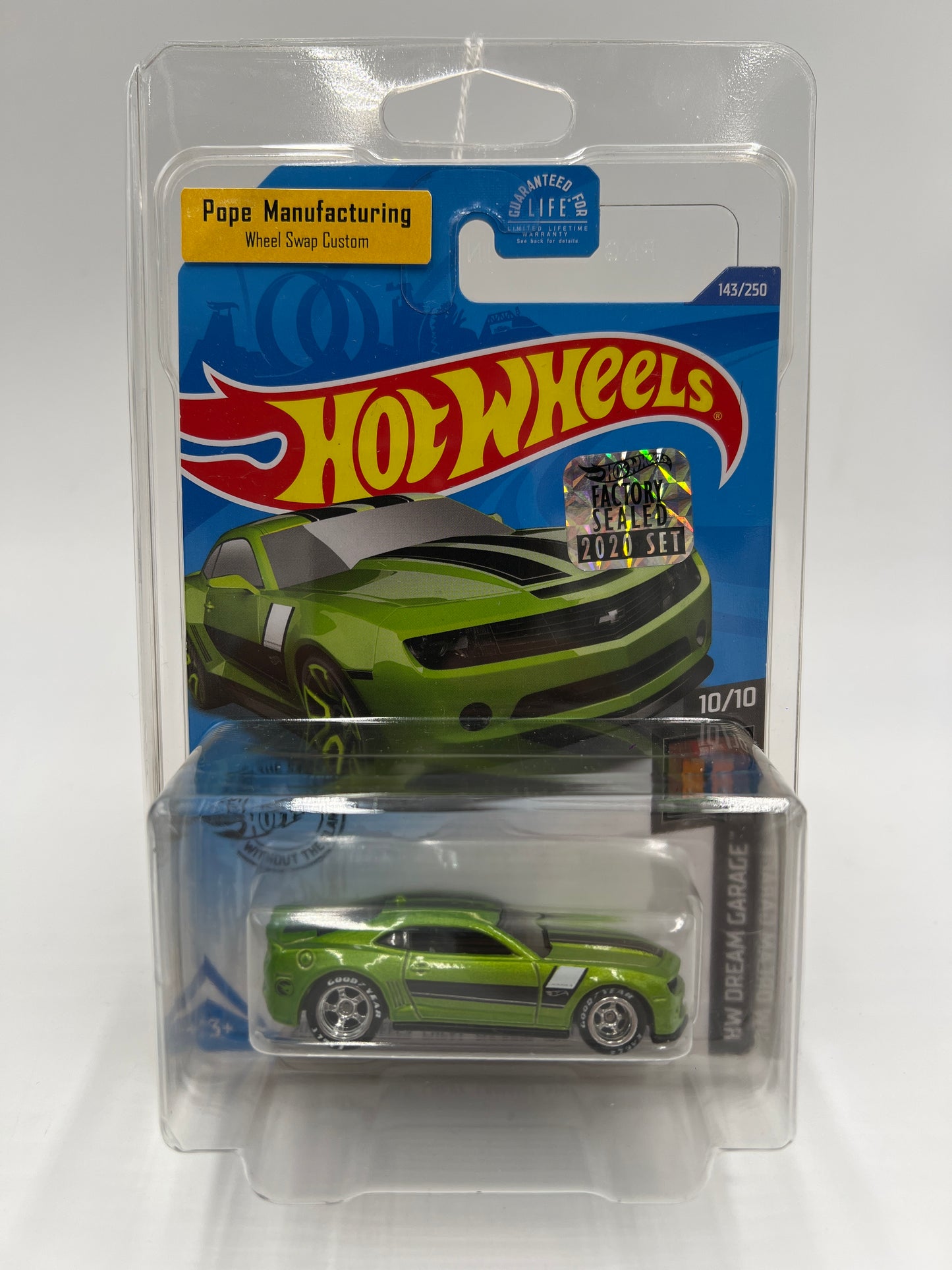 Hot Wheels Factory Sealed Treasure Hunt 2013 HW Chevy Camaro Special Edition Green Wheel Swap Custom On Card W/Protector SR