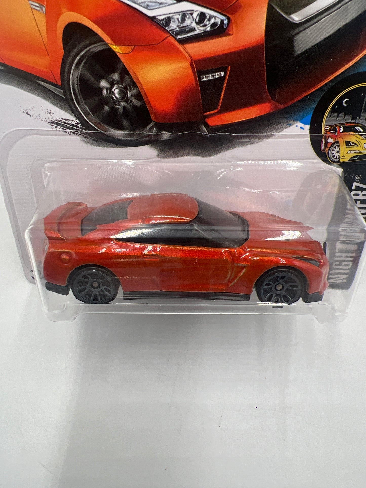 2017 Hot wheels Nightburnerz #282 17 Nissan GT-R (R35) Orange 80C