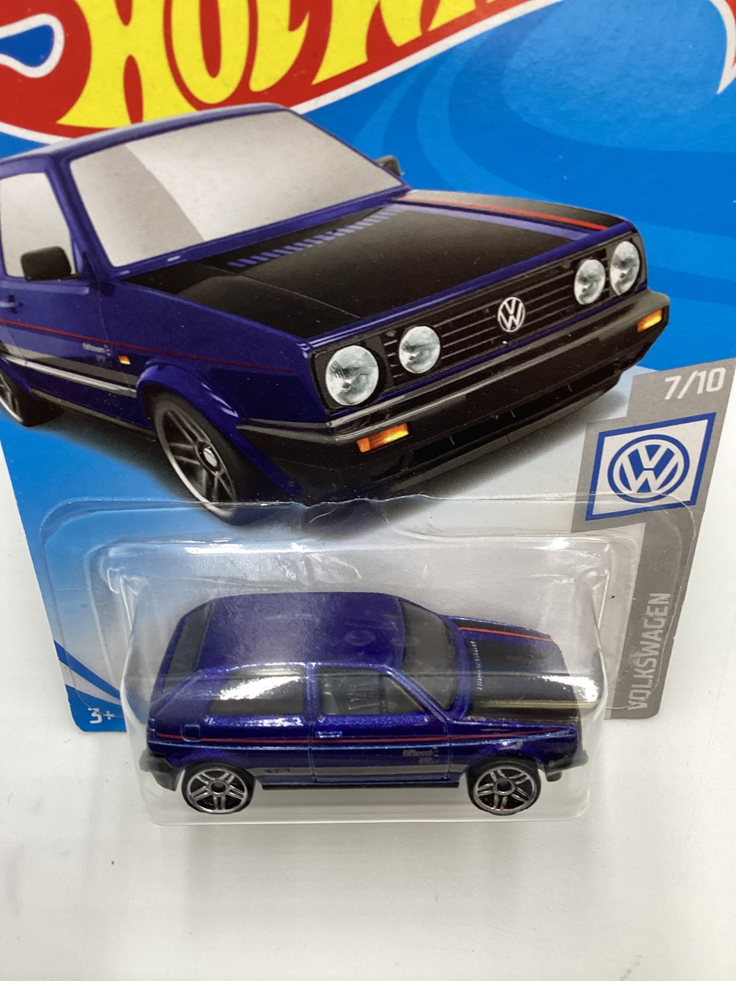 2019 Hot Wheels #68 Volkswagen Golf MK2 Blue 97i