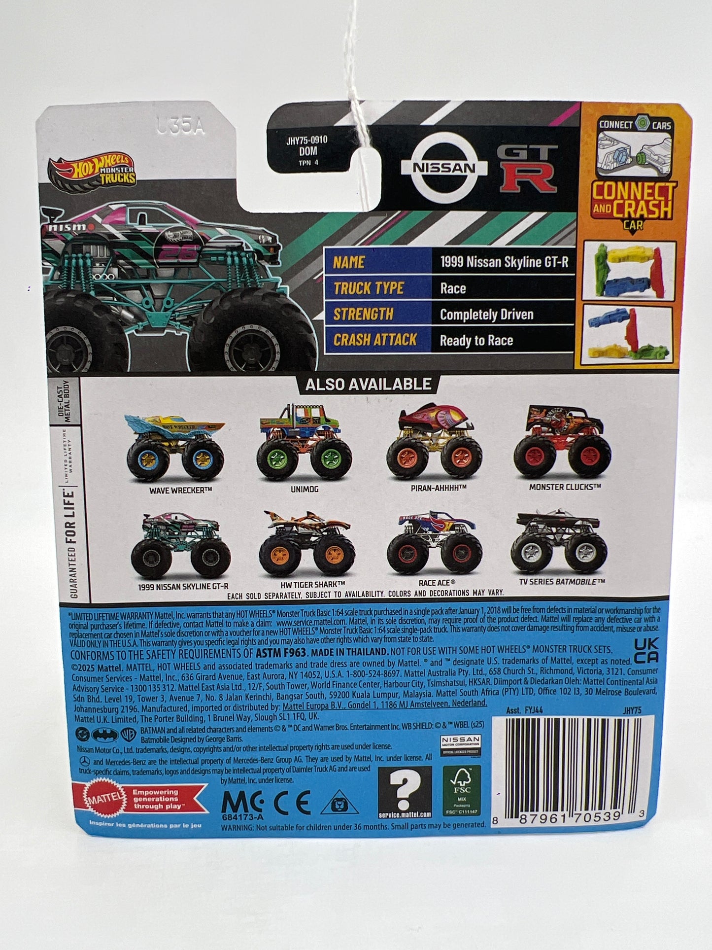2026 Hot Wheels Monster Trucks Freestyle Wreckers #6 1999 Nissan Skyline GT-R 126B