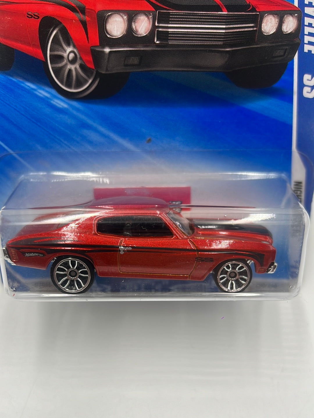 2010 Hot Wheels Nightburnerz ‘70 Chevelle SS Keys to Speed Red 90/240 3A