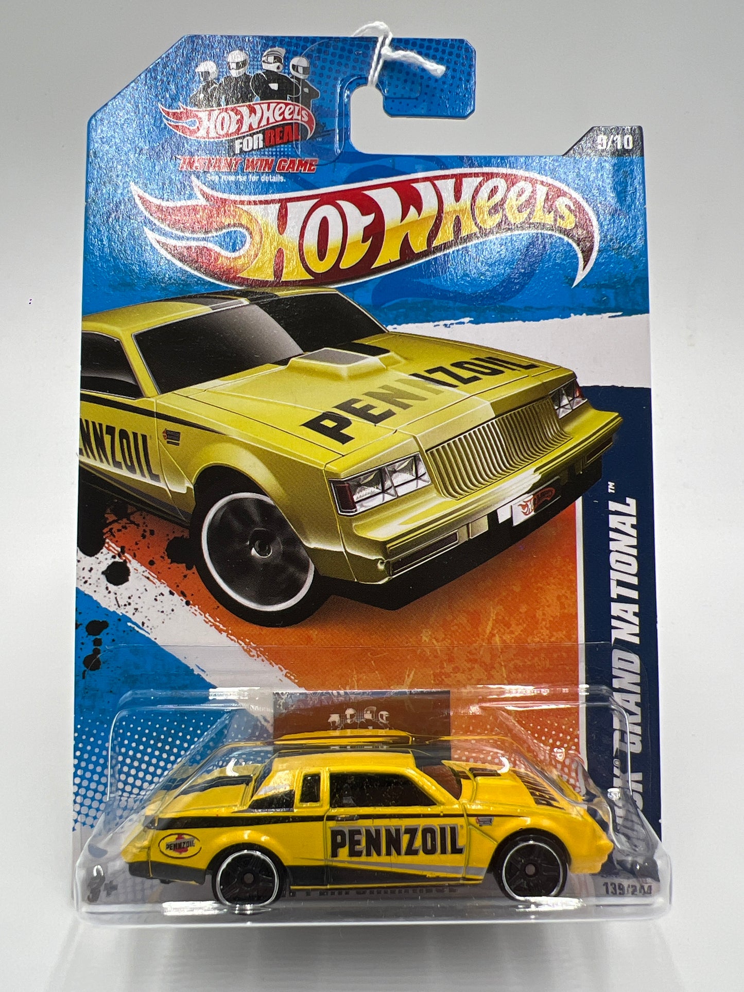 2011 Hot Wheels Performance #139 Buick Grand National Yellow Pennzoil Instant Win Card 54C