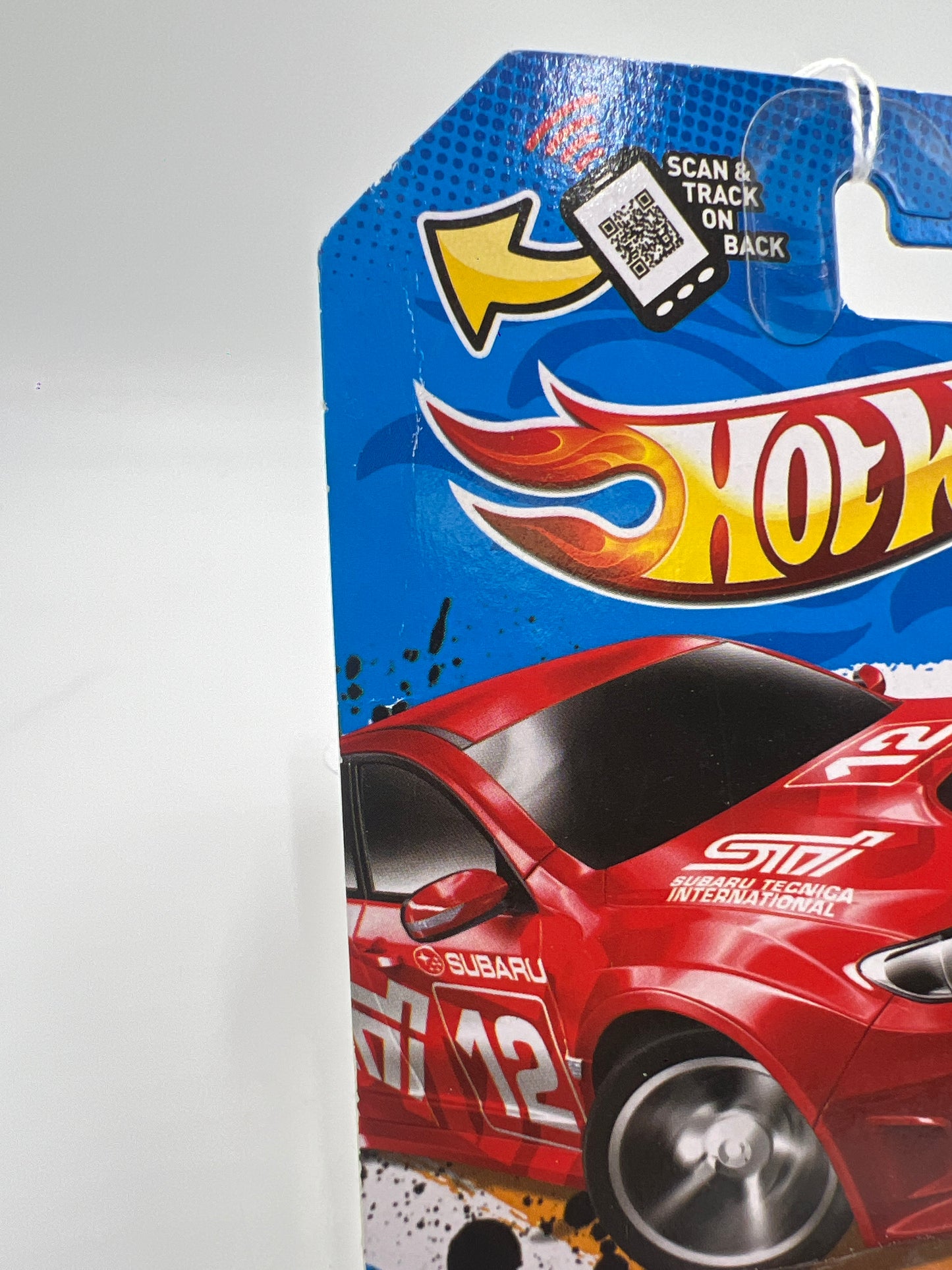 2012 Hot Wheels New Models #33 Walmart Exclusive Redline Wheels Subaru WRX STi Red *Bad Card* 237F