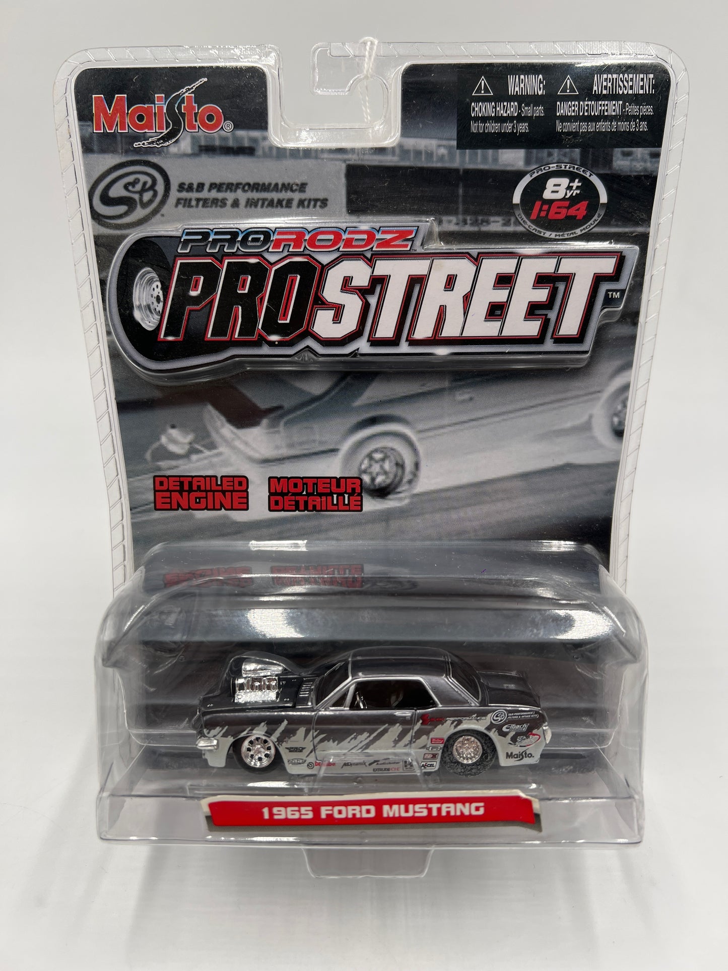 Maisto Pro Rodz Pro Street 1965 Ford Mustang Silver 185D