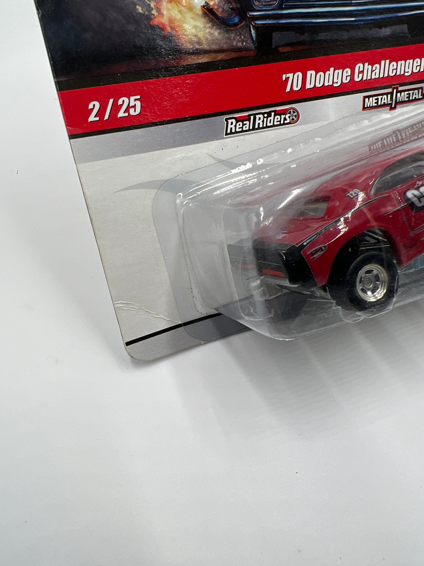 Hot Wheels Premium Drag Strip Demons #2 70 Dodge Challenger F/C Code Red (Cracked Blister) SR