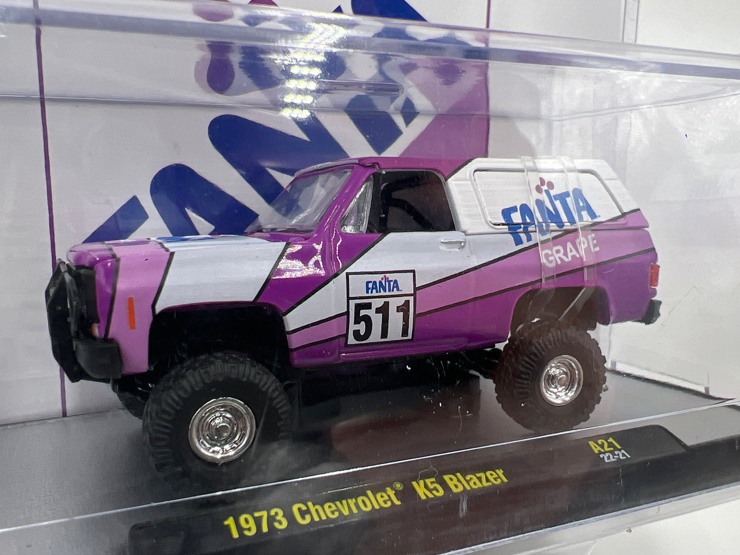 M2 Machines Fanta 1973 Chevrolet K5 Blazer Purple/White A21 196A