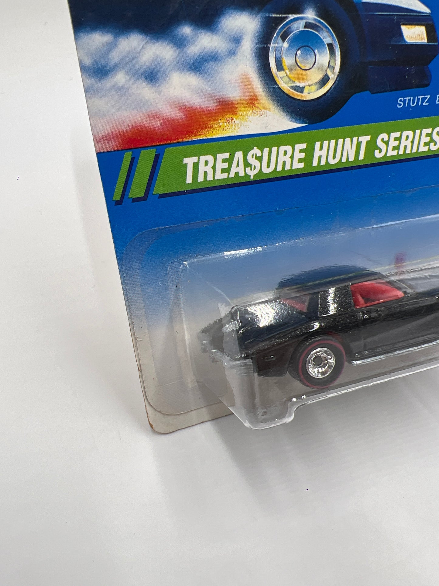 1995 Hot Wheels Treasure Hunt Series #7 Real Riders Stutz Blackhawk Black W/Protector Card Has Wrinkles