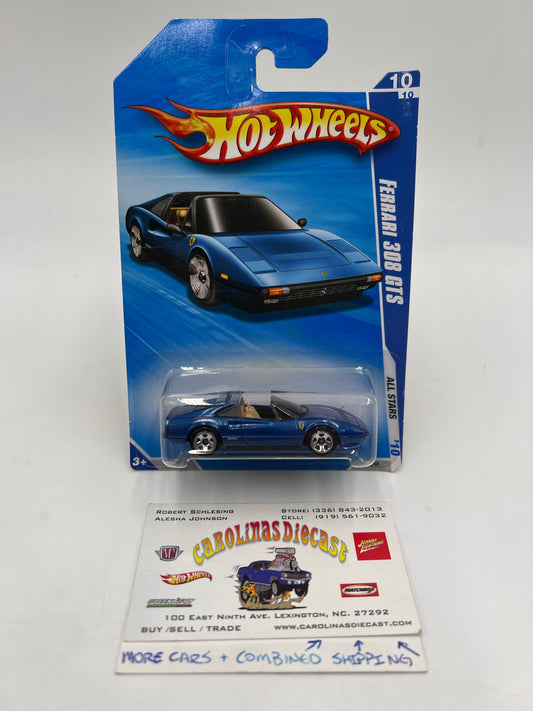 2010 Hot Wheels All Stars #128 Ferrari 308 GTS Blue W/Protector