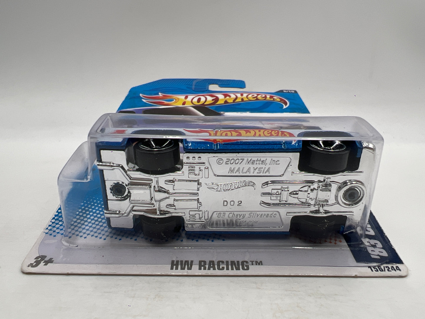 2011 Hot Wheels Racing #156 83 Chevy Silverado Blue W/Protector Intl Card