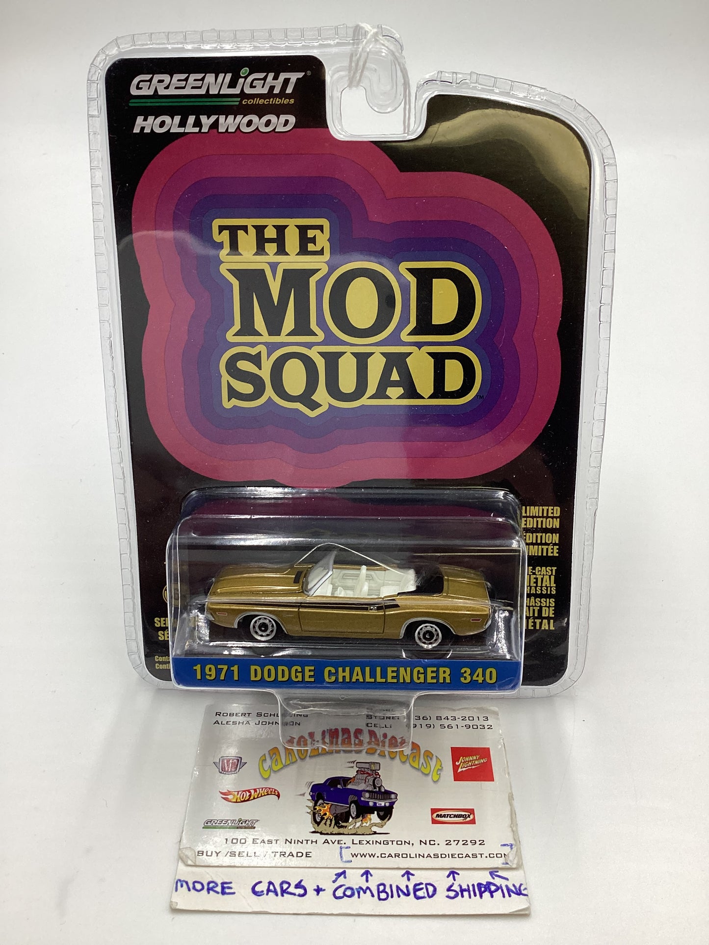 Greenlight Hollywood TheMod Squad 1971 Dodge Challenger 340 Gold 178C