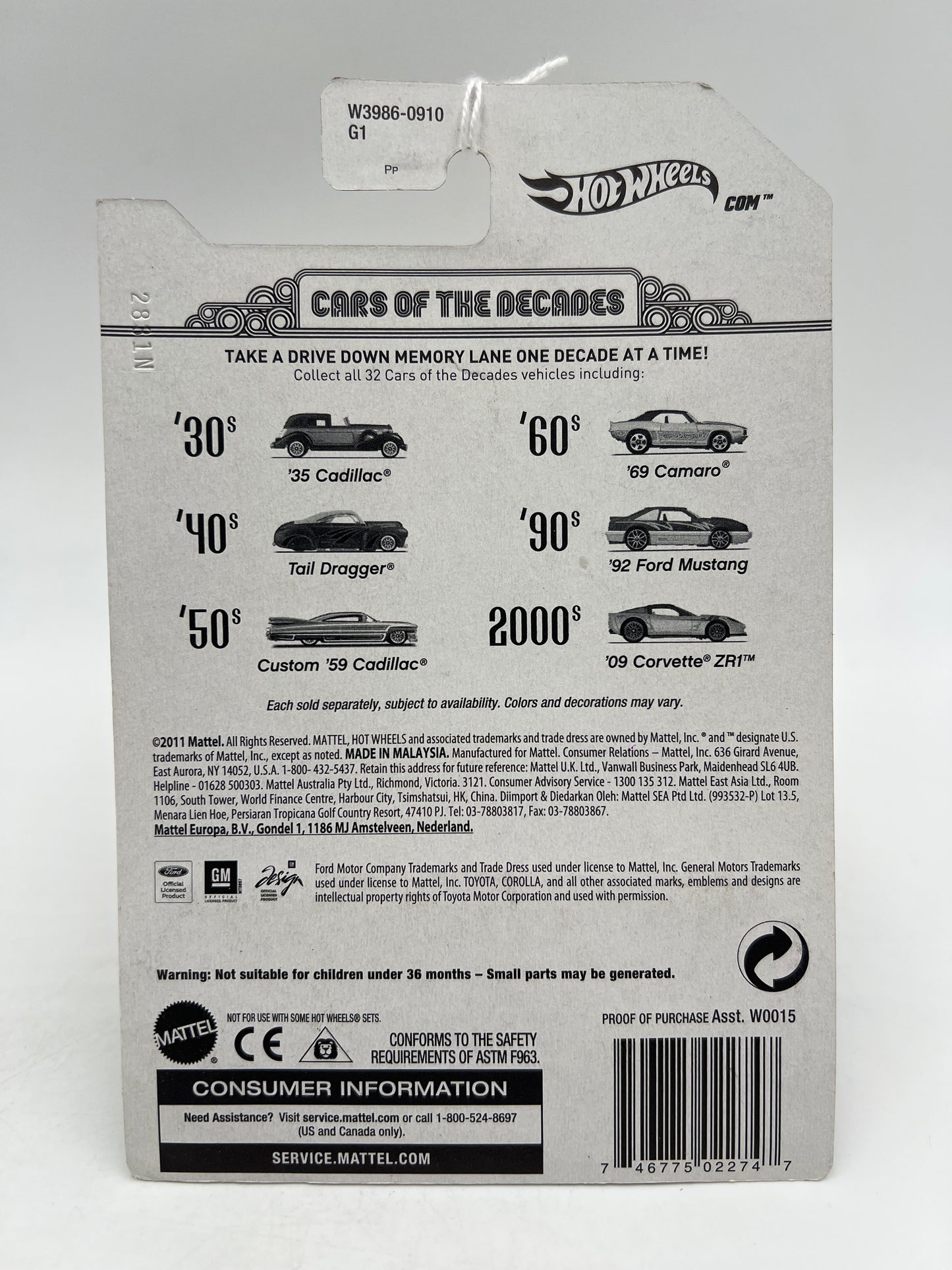 Hot Wheels Cars of the Decades The 40s #5 Tail Dragger 163D