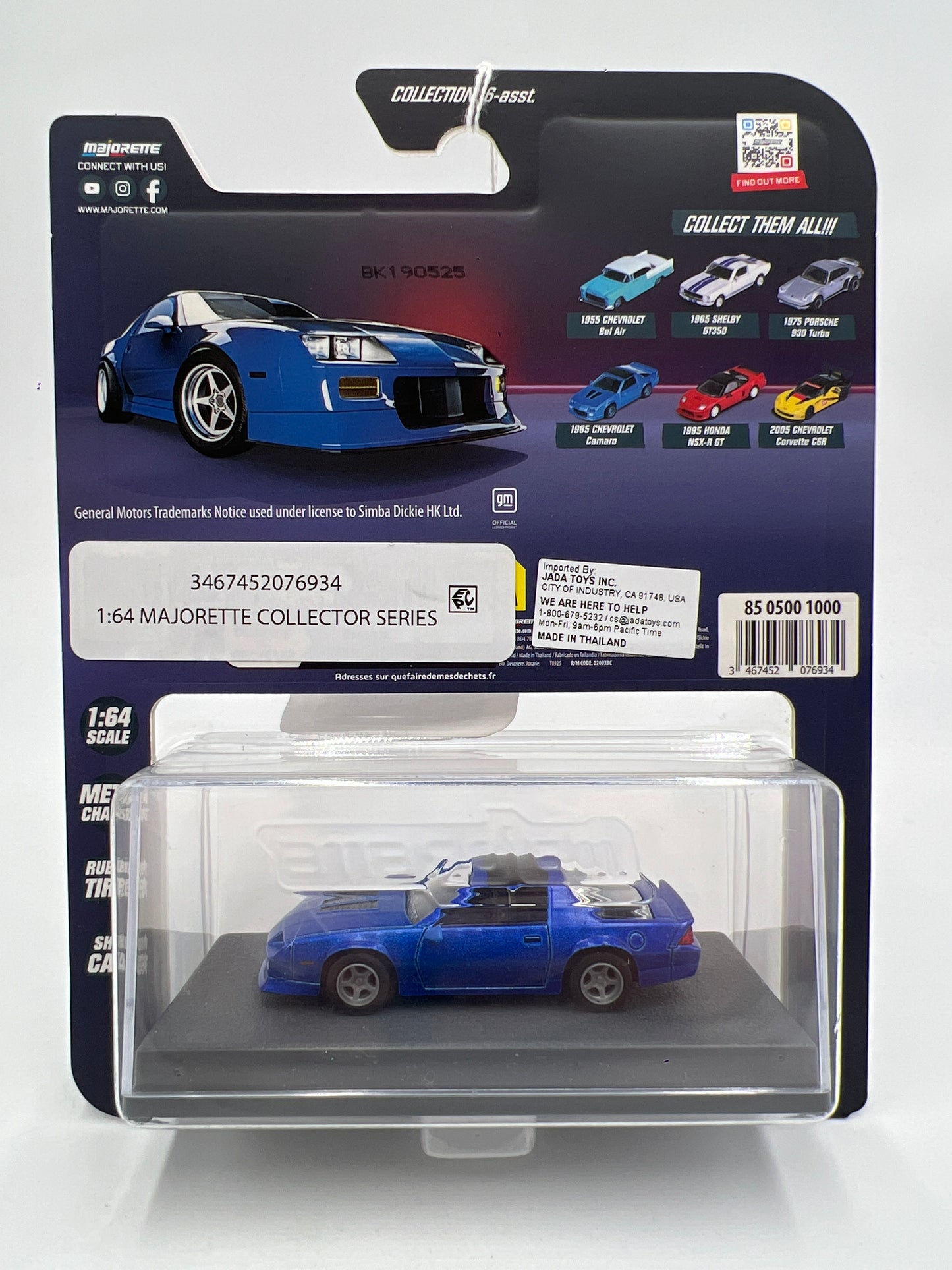 2025 Majorette Metal Collection Series 1985 Chevrolet Camaro Blue SR
