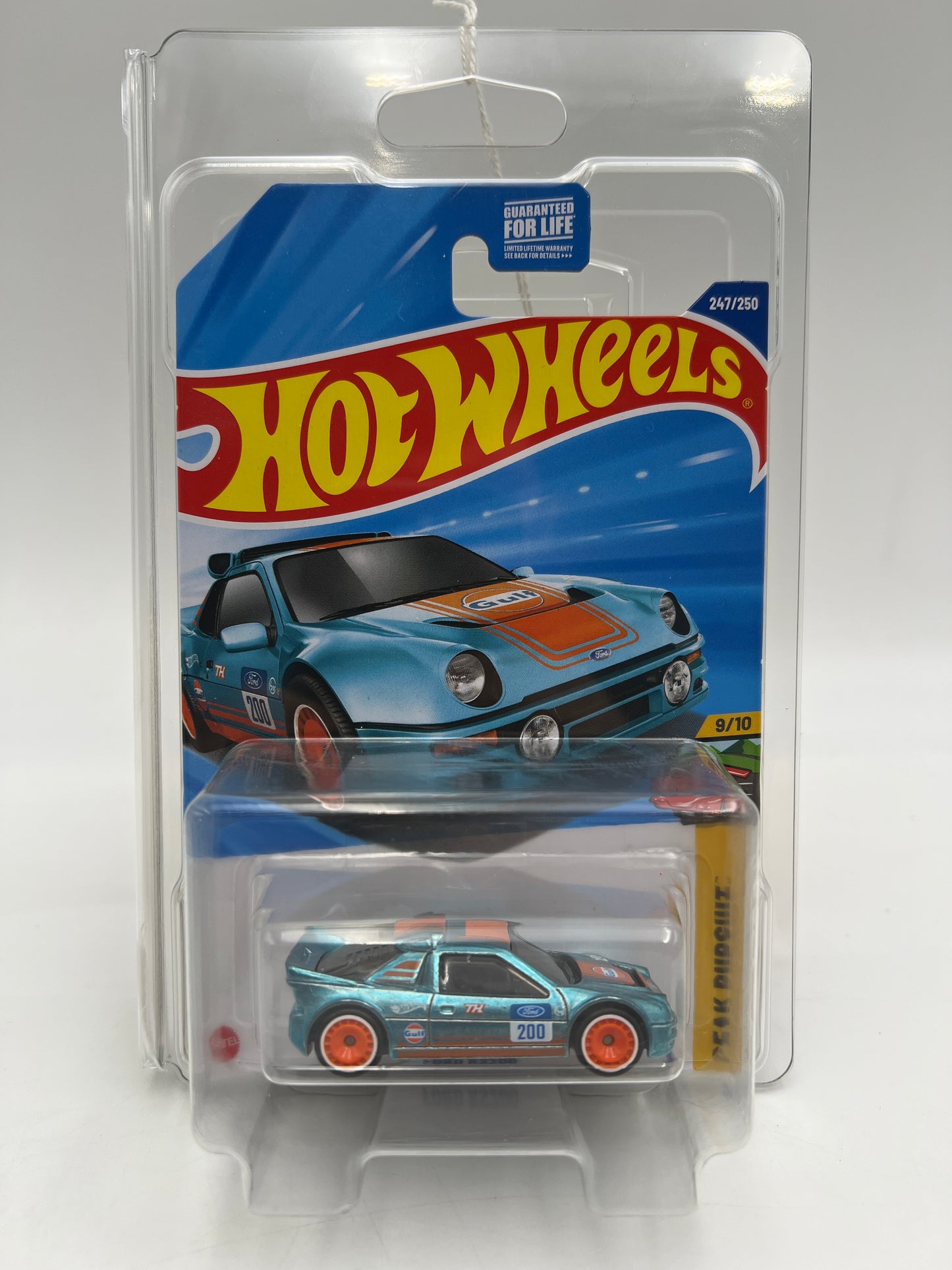 2025 Hot Wheels Super Treasure Hunt #247 Ford RS200 Gulf Blue W/Protector