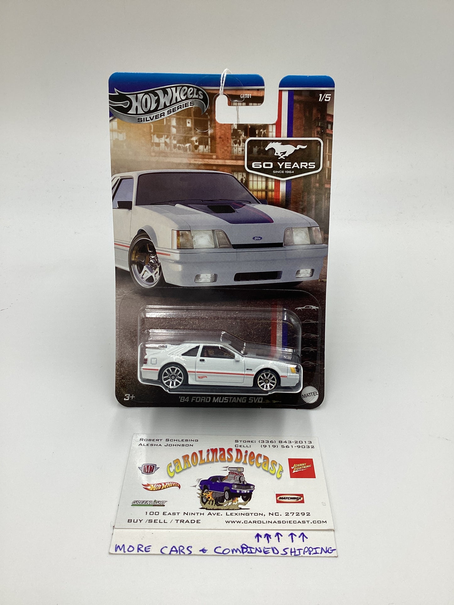 2024 Hot Wheels Silver Series 60 Years Mustang #1 84 Ford Mustang SVO White 151A