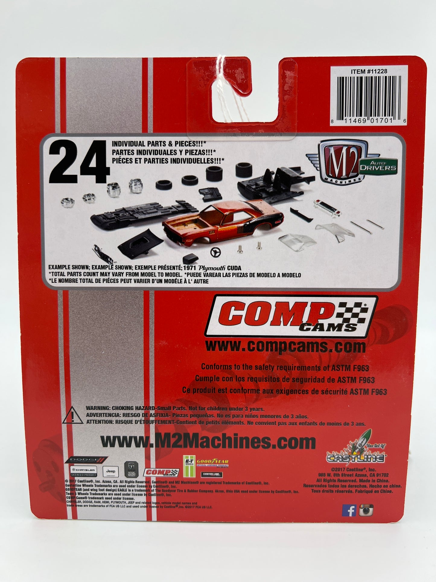 M2 Machines Auto Drivers 1969 Plymouth Road Runner 440 Red Comp Cams R44 193G