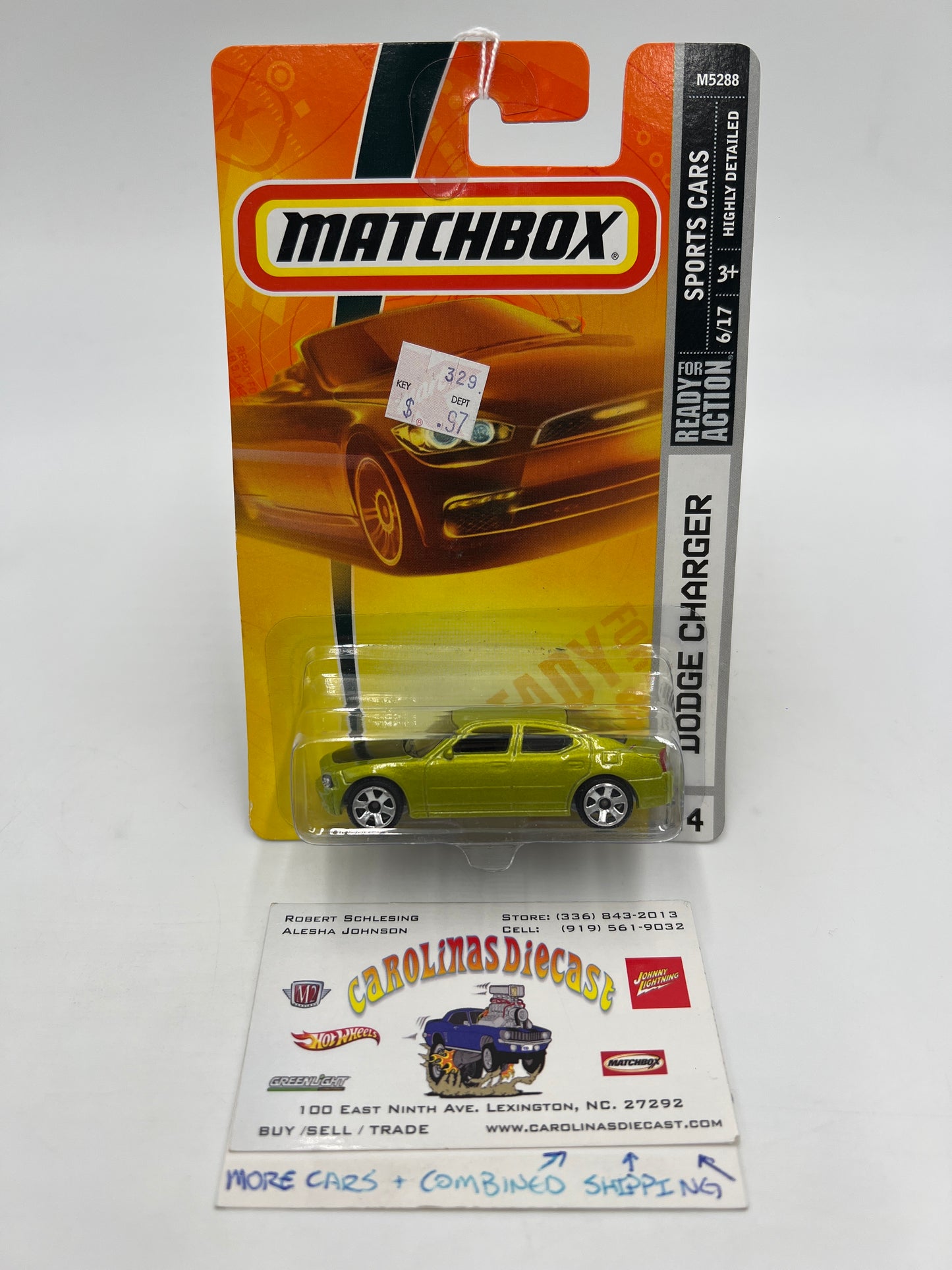 Matchbox Sports Cars #14 Dodge Charger Green 217F