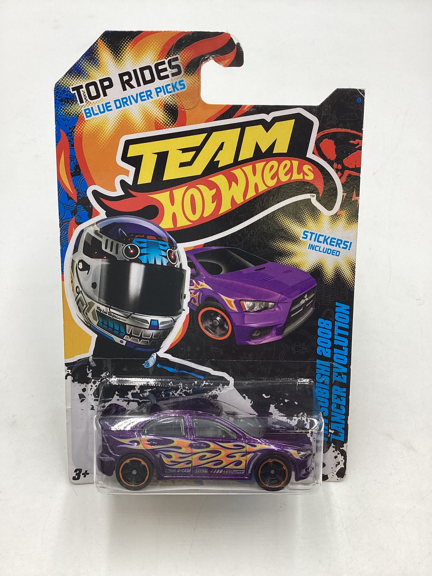 2011 HW Top Rides Blue Driver Picks *VHTF* Mitsubishi 2008 Lancer Evolution Purple with protector