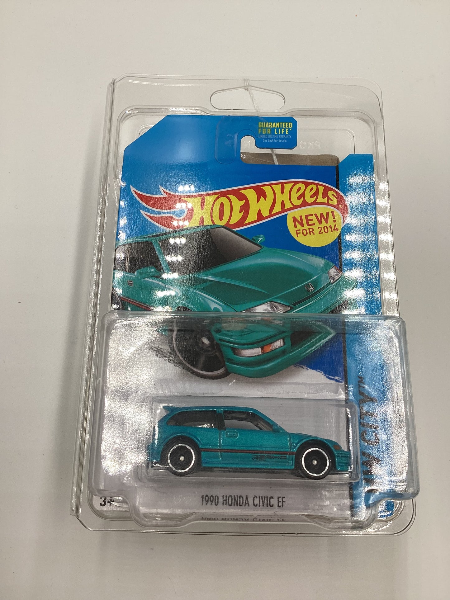 2014 Hot Wheels #30 1990 Honda Civic EF Teal W/Protector