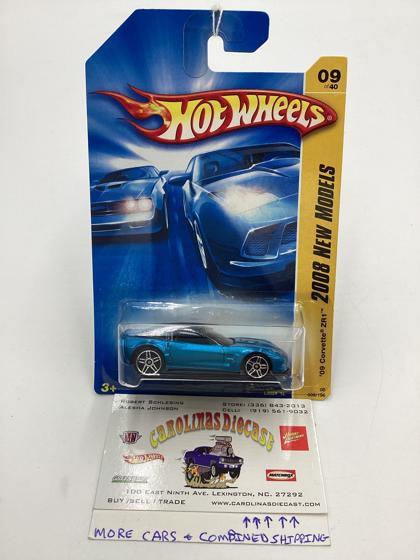 2008 Hot Wheels New Models #9 09 Corvette ZR1 Blue 2B