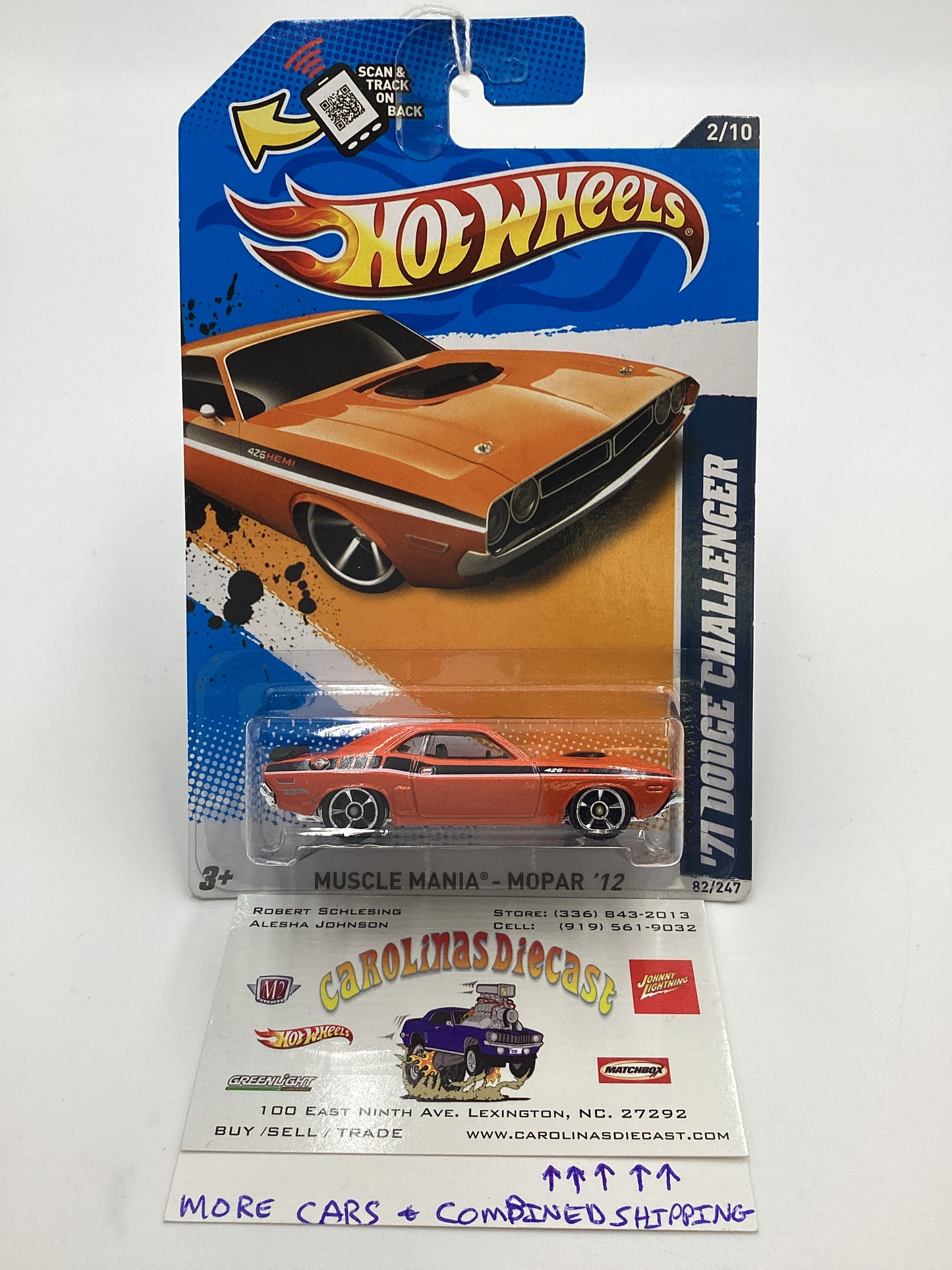 2012 Hot Wheels Muscle Mania Mopar #82 71 Dodge Challenger Orange 55E