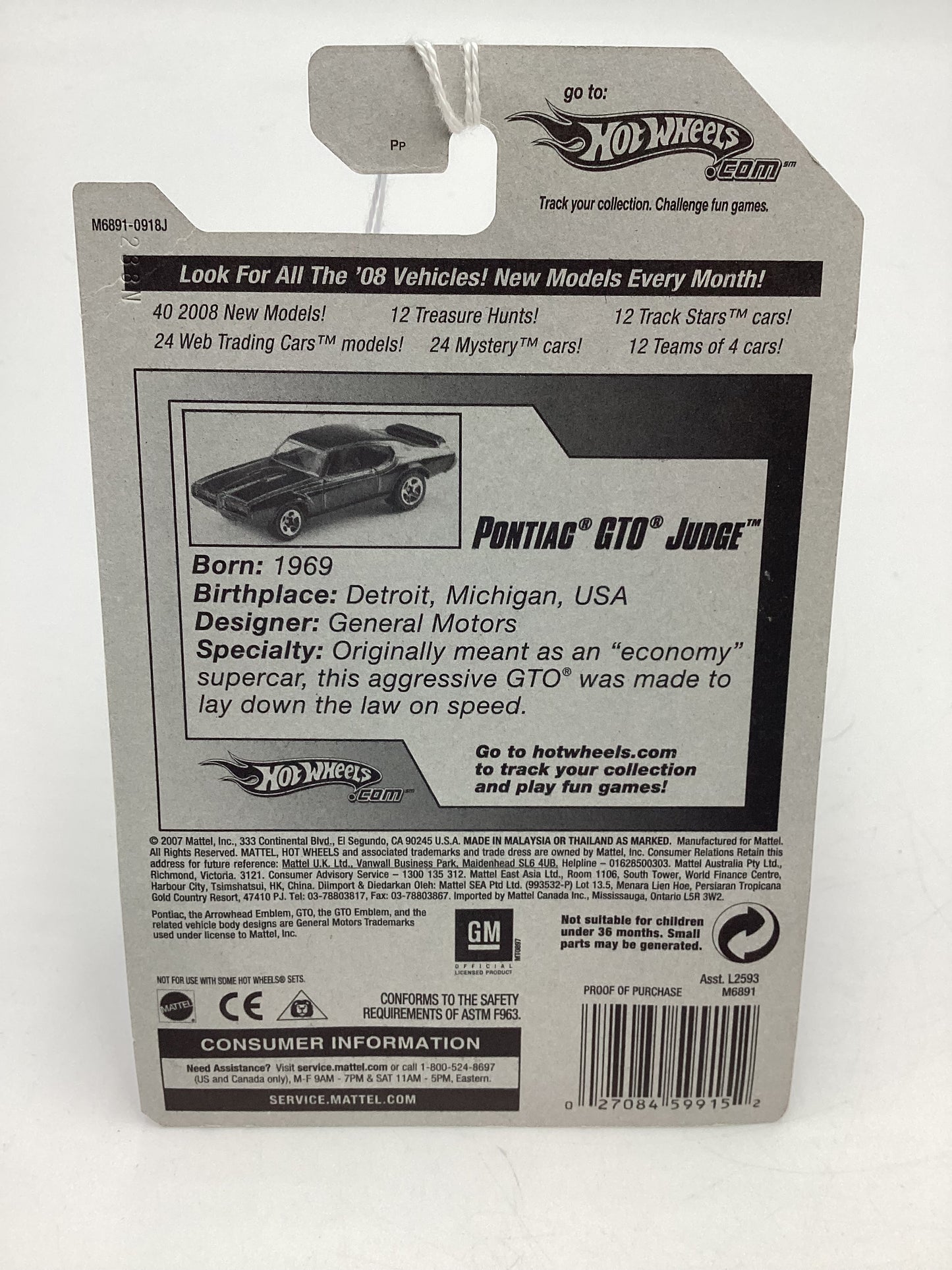 2008 Hot Wheels HW Team: Muscle Mania #133 Pontiac GTO Judge Silver 44C
