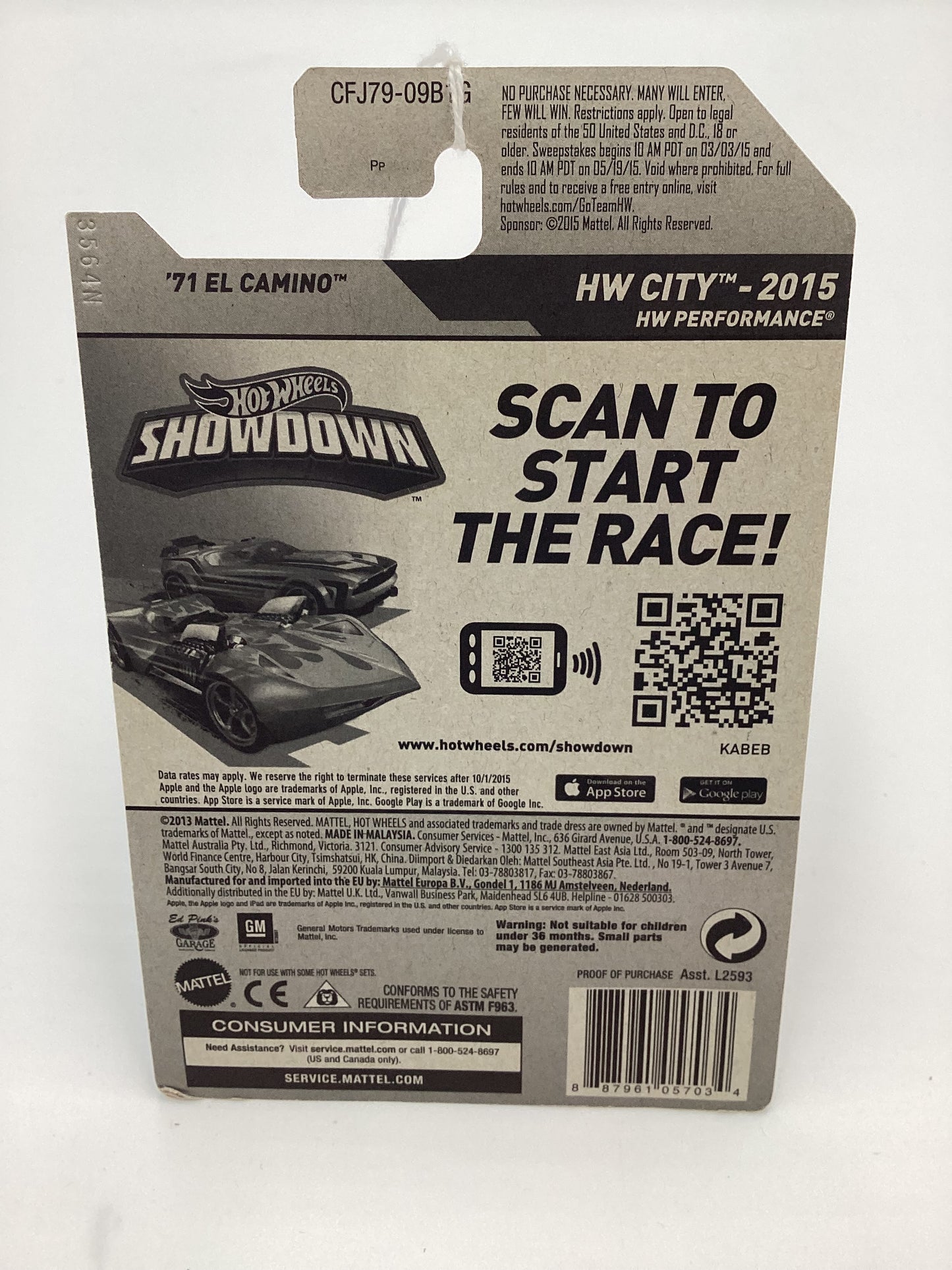 2015 Hot Wheels Zamac 005 #18 71 El Camino 148B