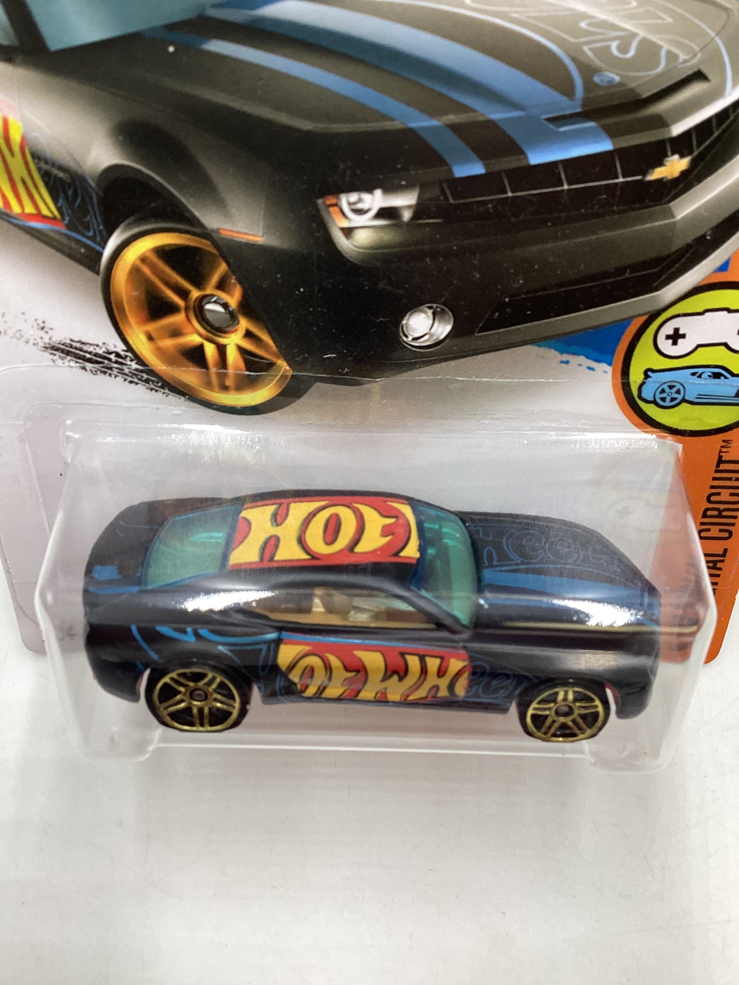 2016 Hot wheels Target Exclusive #23 Chevy Camaro Concept Black Snowflake Card 234A