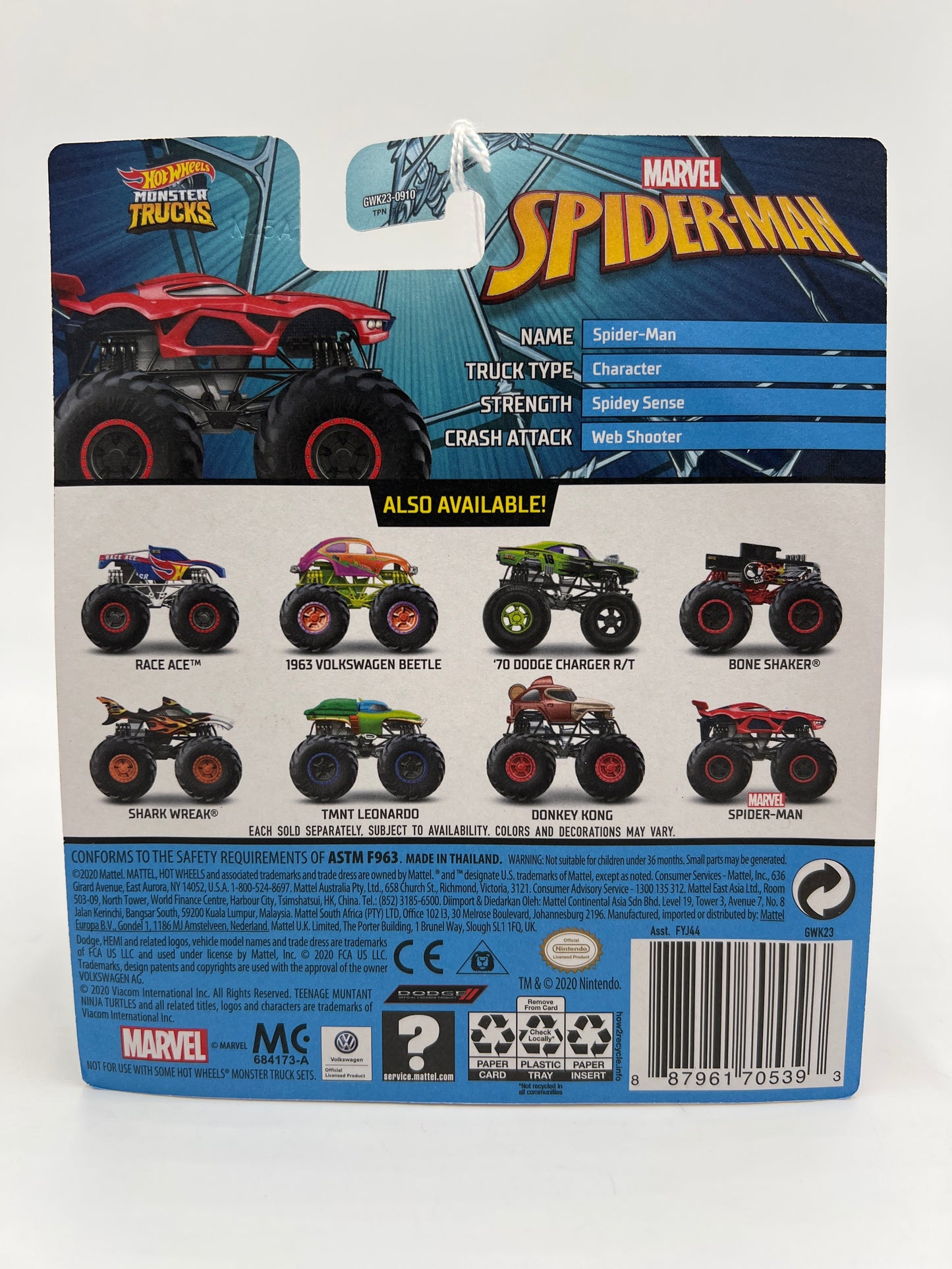 Hot Wheels Monster Trucks Marvel #8 Spider-Man 125A