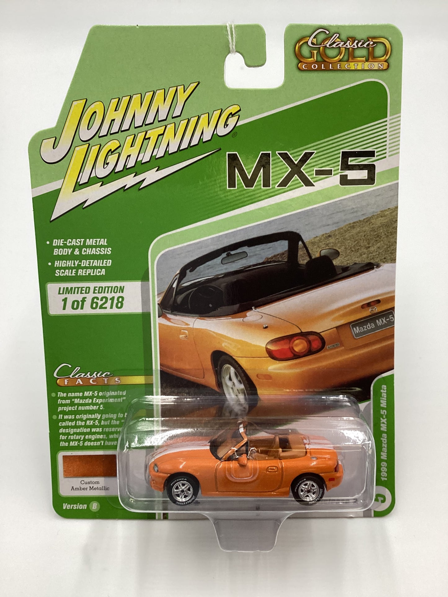 Johnny Lightning Classic Gold Collection Release 2 Version B 1999 Mazda MX-5 Miata Orange 230E