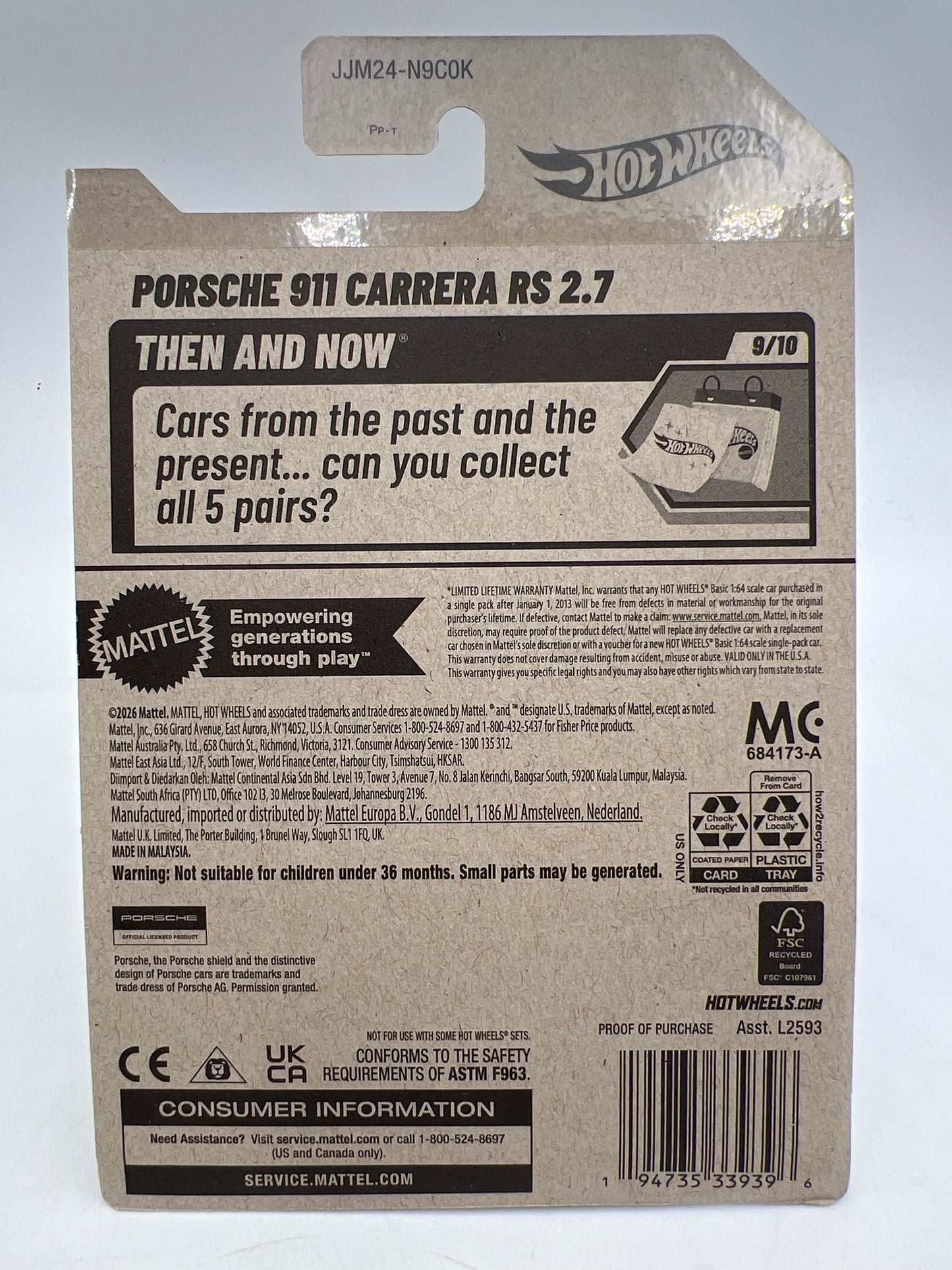 2026 Hot Wheels M Case Super Treasure Hunt #208 Porsche 911 Carrera RS 2.7 W/Protector